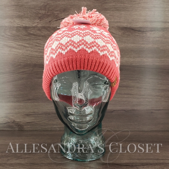 BUNDLE ‐ 2 Timberland Hats Beanies Multi Fair Isle Pompom Knit Outdoor NWT - Picture 3 of 15
